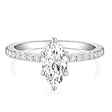 TIGRADE 2CT Engagement Ring for Women Marquise Cut