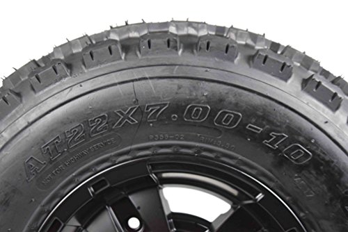 22" Front 20" Rear Yamaha Banshee 350 (1987-2006) & Raptor 700 (2006-Present) Black MASSFX Rims & Tires Front & Rear Wheel and Tire Kit