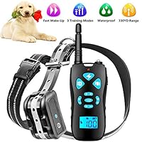 Dog Shock Collar with Remote Rechargeable Shock Collar for Dogs with Beep /Vibration /Shock Dog Training Collar IP67 Waterproof 330 Yards Adjustable shock collar for Large Dogs, Medium and Small Dogs