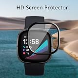 FiiMoo Screen Protector for Fitbit Sense 2 Versa 4 3 2 Pack 3D Full Coverage 5H view 6