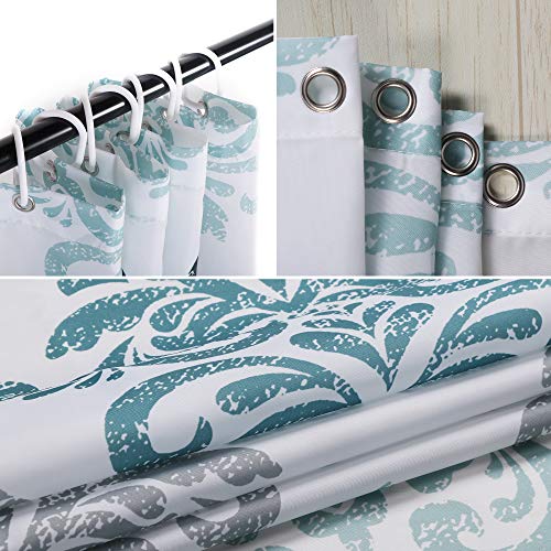 image for Uphome Fabric Shower Curtain Damask Print Ombre Design Boho Cloth Show