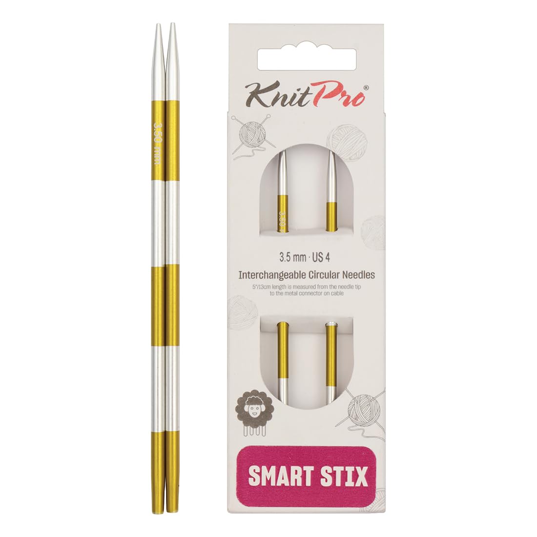 KnitPro Smartstix Interchangeable Circular Needles 4" (10cm) | 3.50mm