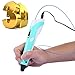 Tictop 3D Printing Pen with LCD Screen,for Doodling Drawing,3D Printer Pen Tool ,with 3 Free 1.75mm PLA Filament,More Safety, Smelless and Health (Light Blue)