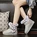 T&Mates Womens Comfortable Bling Buckle Faux Fur Lined Warm Shoes Flat Ankle Winter Snow Boots
