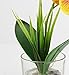Dynabit Small Handmade Silk Artificial Flower Arrangements with Vase,Vivid Phalaenopsis Orchid Bonsai,Orange
