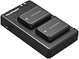NP-FW50 RAVPower Camera Battery Charger Set for Sony ( 2-Pack Replacement Batteries, Micro USB Input Charger, Versatile Charging Option, 1100mAh, 100% Compatible with Original ) - Black