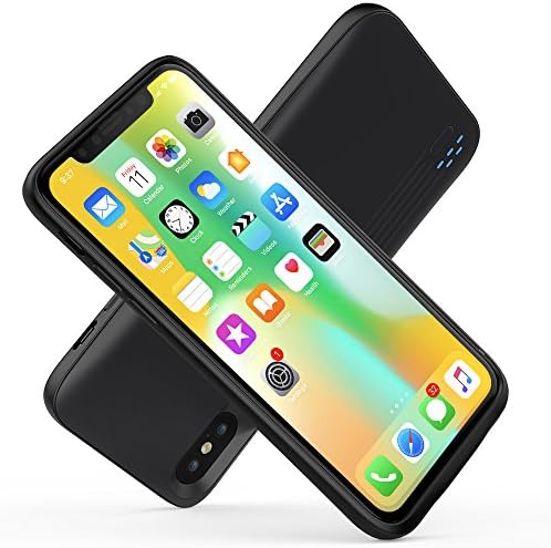Battery Case Compatible w. iPhone Xs/X, CASESSARY 3900mAh Portable Charger Case Rechargeable Battery Pack Protective Backup Charging Case Cover Compatible w. Apple iPhone Xs X 10 (5.8 inch Black)