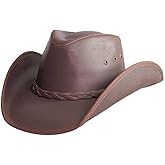 American Hat Makers Hollywood Outback Hat | Oiled Leather Cowboy Hat | Durable, Breathable & Stylish Sun Protection
