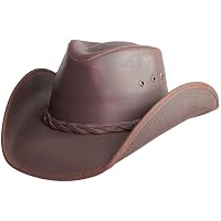 Chapeau De Cowboy Minnetonka En Cuir - Taille S, Couleur Marron, Neuf Avec étiquette