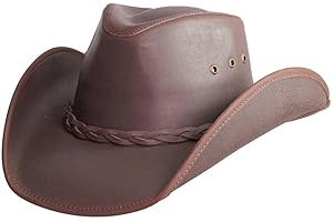 AMERICAN OUTBACK HATS American Hat Makers Hollywood Outback Hat | Oiled Leather Cowboy Hat | Durable, Breathable & Stylish Sun Protection