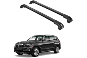 ERKUL Heavy Duty 220lbs Roof Rack Cross Bars for BMW X5 G05 2019-2026 | Solid Metal Mounts | Aluminum Crossbars with Anti Theft Lock for Rooftop - Compatible with Flush Rails - Black