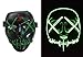 JBNEG Frightening Wire Halloween Cosplay LED Light up Scary Mask for Festival Parties, Green