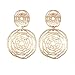 XZP Hollow Out Flower Pendant Women Large Drop Earring 14k Gold Plated Fashion Filigree Jewelry Metal Dangle Earring(Gold)