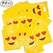 Cevinee 50PC Glossy Merchandise Bags, Handy Retail Shopping Bags, Cute Party Favor Bags - Emoji in Love - No Gusset - Die Cut Handle - 9