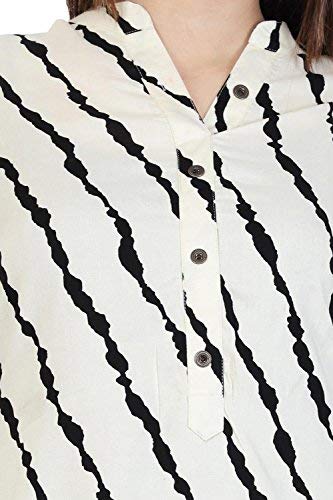 bright cotton women's short kurti (off white)