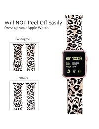 Lwsengme - Correa deportiva de reloj, reemplazo, silicona suave, compatible con pulsera de 38, 40, 42, 44 mm Apple Watch Series 3 Series 2 Series 1, Flor-6