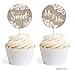 Andaz Press Burlap Lace Wedding Collection, Cupcake Topper DIY Party Favors Kit, 20-Pack