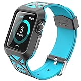 Apple Watch Case, i-Blason Unity Series Premium Hybrid Protective Bumper Protective Case for Apple Watch 42 mm 2015 Release [Not Compatible with 38 mm] (Blue)