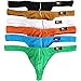 iKingsky Men's Thong Underwear Sexy Low Rise T-back Panties Pack of 6 (Medium, Cotton)