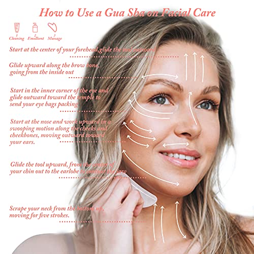 Face Gua Sha, JaneHome Jade Gua Sha Stone for Face Neck Body SPA