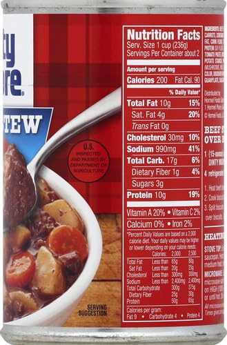 DINTY MOORE BEEF STEW, FRESH POTATOES & CARROTS, 15 OZ