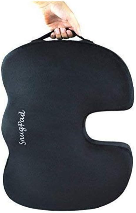 SnugPad Memory Foam Seat Cushion,Non-Slip Orthopedic Memory Foam Coccyx Cushion Designed for Sciatica & Back, Hip, and Tailbone Pain Relief, Fits Office Chair, Wheelchair ,Car Seat Cushion.Black: Home & Kitchen