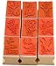 Youkwer 9 Pcs Classical Plants and Flowers Style Beautiful Wooden Rubber Stamps DIY Diary Scrapbook Stamps Set(Set of 9 Different Plants)