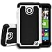 Nokia Lumia 635 Case, Nokia Lumia 630 Case, MagicMobile [Dual Armor Series] Durable [Impact Shockproof Resistant] Double Layer Cover [Hard Shell] + [Flexible Silicone] Case for Nokia Lumia 630 / 635 - Black - White