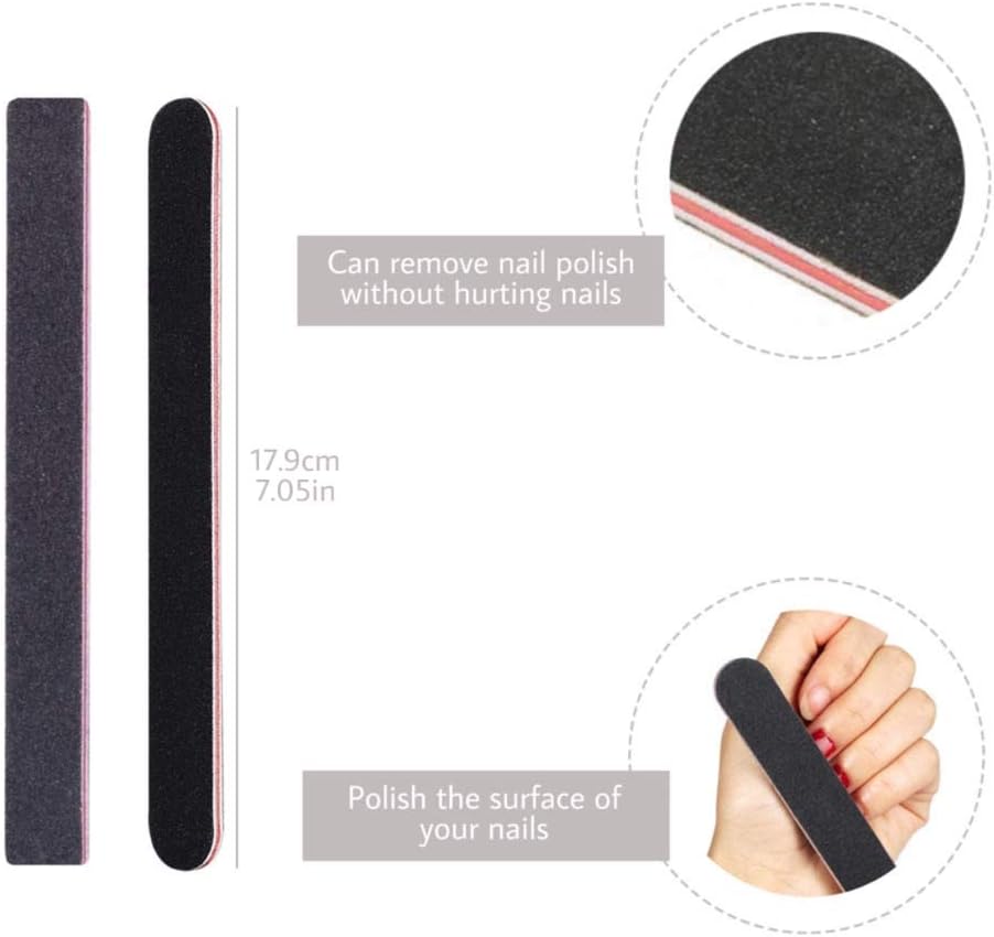 Hanyousheng Nail File,Gel Nail File Set Professional Nail Buffer File Block 7Pcs Nail Polish Remover Tools,Nail Polish Gel Remover Tools Kit Cuticle Pusher Nail Brushes (Sponge Rubbing Random Colors) - Image 5