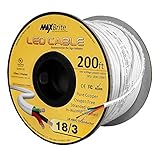18AWG Low Voltage LED Cable 3 Conductor White Sleeve in-Wall Speaker Wire UL/cUL Class 2 (200 ft Reel)