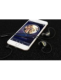 Auriculares estéreo de alta fidelidad para graves profundos, monitores de triple controlador con cable para auriculares en la oreja Lunbowon, auriculares deportivos con micrófono y control de botones para iOS Android Smartphone, tableta, computadora portá