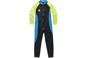 Hiheart Boys Girls Full Body Rash Guard Bathing Suit Sun Protection Front Zip Up One Piece Sunsuit