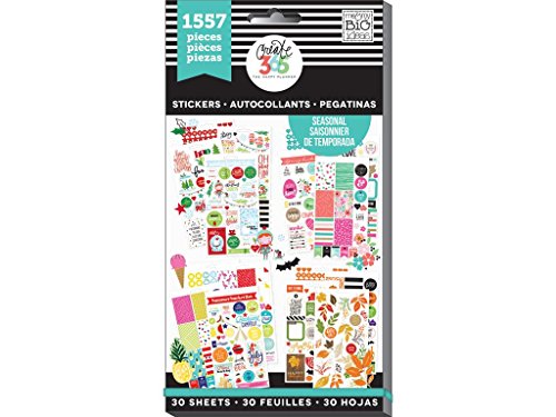 me & my BIG ideas PPSV-04 Create 365 The Happy Planner Sticker Value Pack Planner, Brilliant Year Seasonal, 1557 Stickers