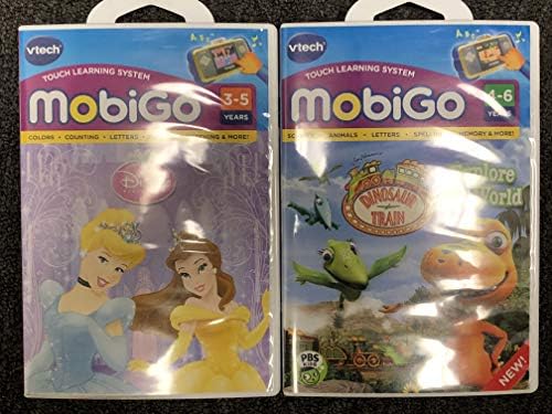 MobiGo Vtech Touch Learning System Bundle Includes: 2X Games - Disney Princess & Dinosaur Train (Bundle Seven)