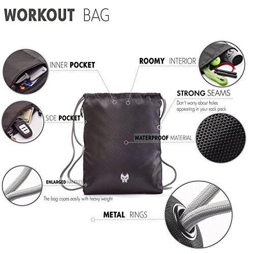 DS DOG Workout Bag by Best Set for Optimal Training in Any Conditions â€“ Includes Backpack, Dual Color Resistance Band, Foam Massage Ball, Microfiber Sport Towel & Jump Rope