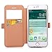 iPhone 7 Plus Case, iPhone 7 Plus Leather Case, Carryberry Quilted Plain Color Window View Function PU Leather Flip Folio Book Style Card Slots Kickstand Wallet Phone Case for iPhone 7 Plus,Gold