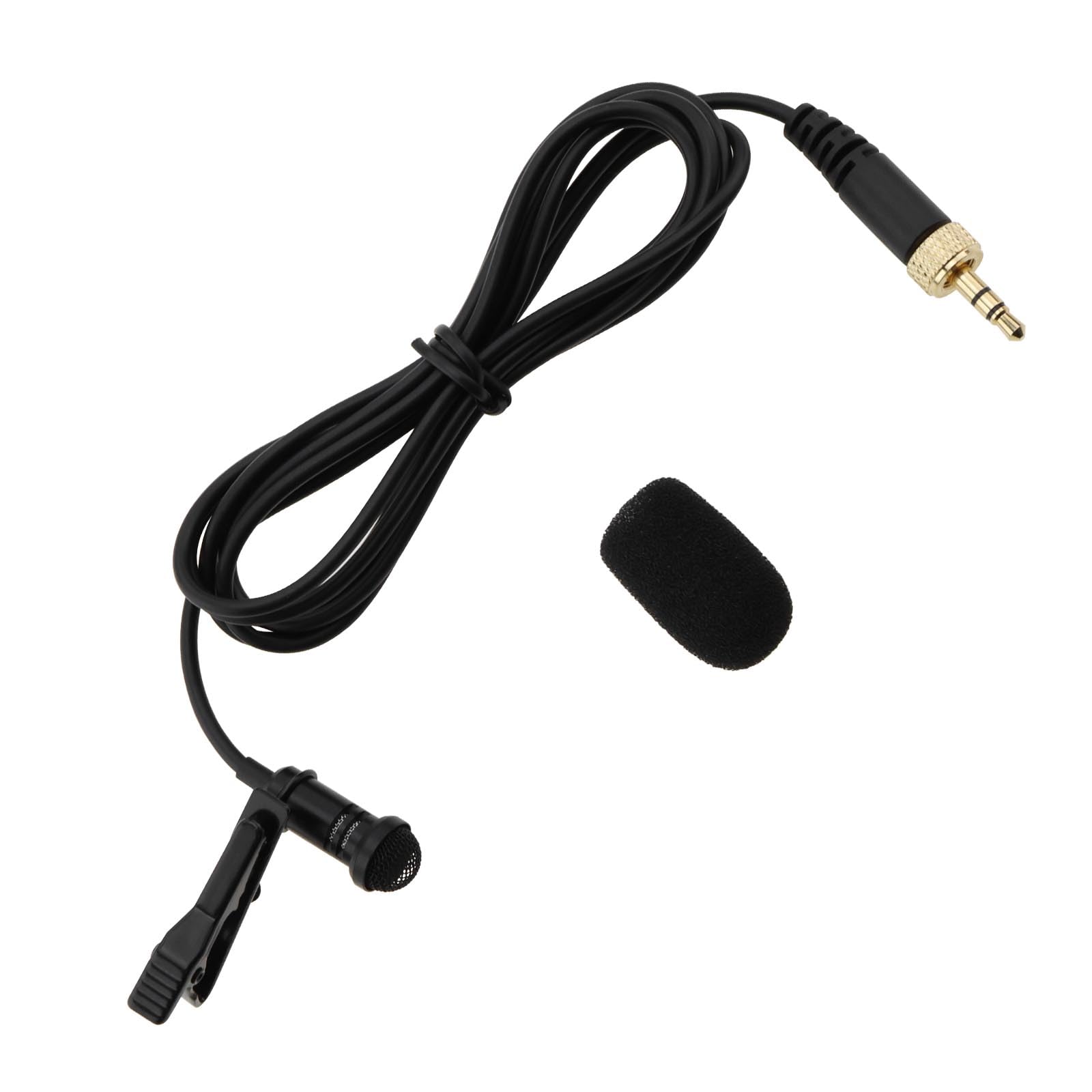 VGOL 3.5mm TRS Omnidirectional Lavalier Microphone Wireless Audio Microphone with Sponge Cover Compatible with Sennheiser EW100 EW300 EW500 SK100 1.5m