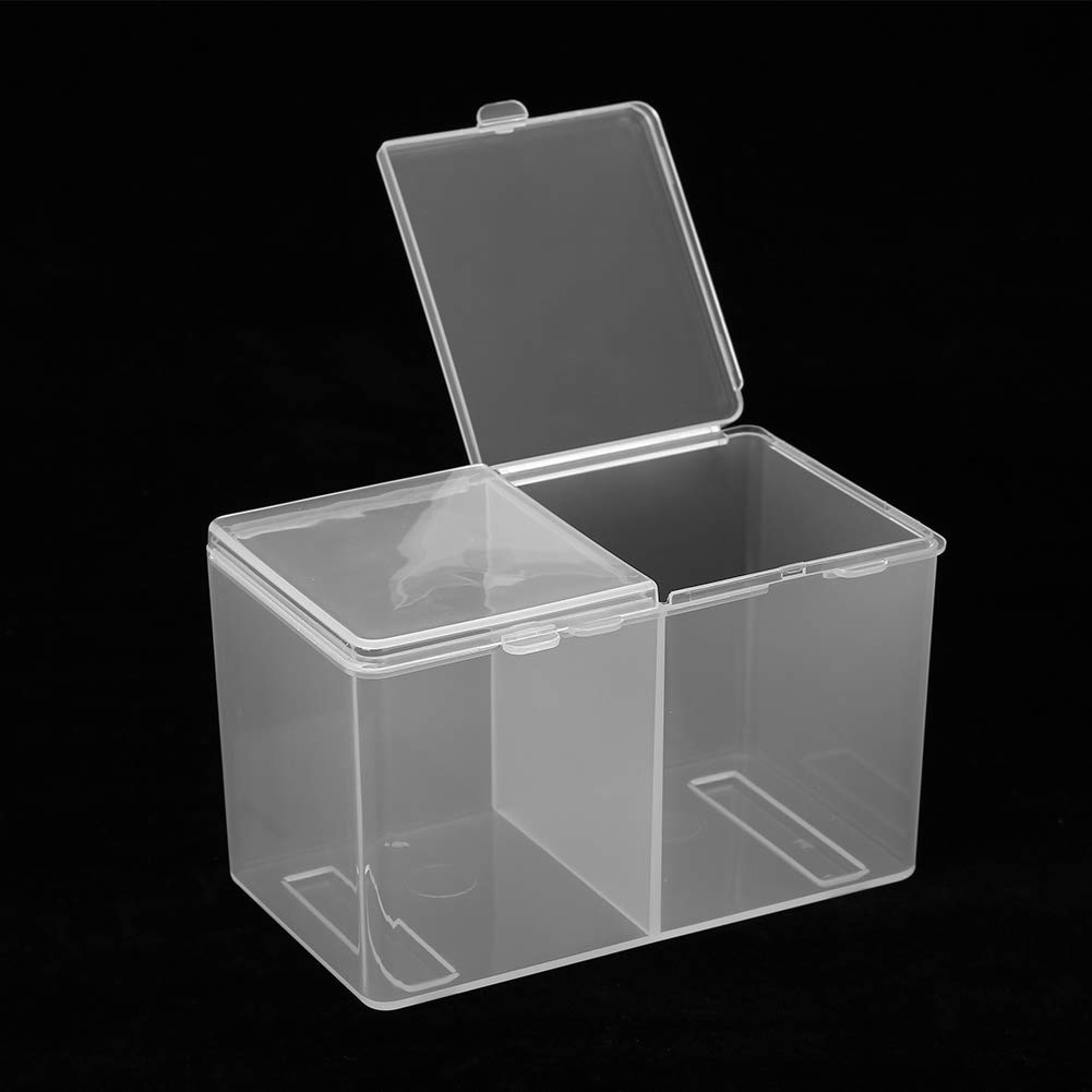 gauze pad holderAcrylic Cotton Pad 2 Grids Cotton Pads Container Nail Polish Glitter Powder Organizer Box Storage Cotton Swabs Holder Nail Art Tool Manicure Cotton Pad Cover Tidy, Bud Swab Bath