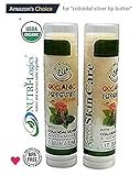 NUTRI-Logics '- USDA PEPPERMINT HONEY VANILLA BEAN LIP BUTTER/BALM, Vitamin E & Colloidal Silver, 2 Pack - 0.15 oz- Certified Cruelty Free, Non-GMO, Gluten Free, Natural SPF, BPA FREE- Made in USA