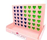 New Connect 4 in Row Game Heart Shape Family Board Game (Pink Board Color) Pocket size 5.2