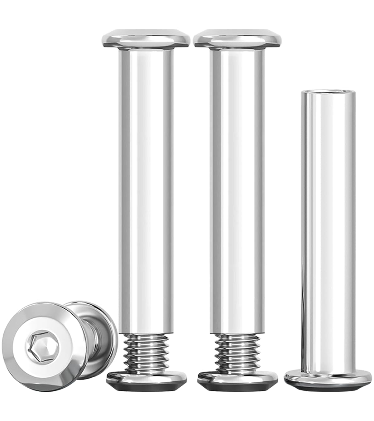 Drenky M6 X 35mm Connection Screws M6 Belt Buckle Binding Bolts 304 Stainless Steel Screw Post Rustproof Furniture Bolts Sleeve Nuts for Bed, Door, Table, Chair, Worktop, Cabinet, 10 Sets