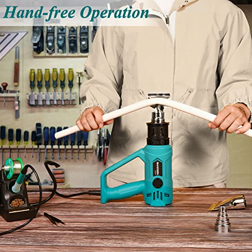 RHAEGON 1500W Heat Gun Variable Temperature Control (122℉-1202℉) and Dual Air Flow Hot Air Gun with Protective Nozzle Guard, Overload Protection, 4 Nozzles for Crafts and Home Improvement