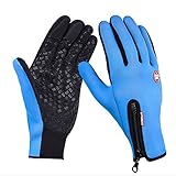 Tsptool Touchscreen Gloves The Silicone Palm Winter Outdoor Windproof Cycling Glove Blue S