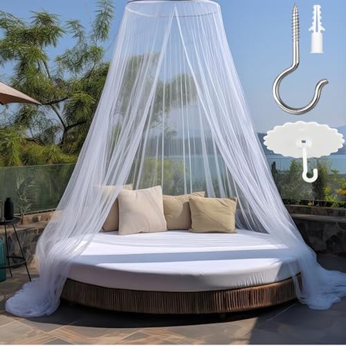 Large Mosquito Net Bed Canopy 60 x 250 x 1100 cm for Double Hanging Mosquito Net for Travel and Home Easy Installation Indoor/Outdoor