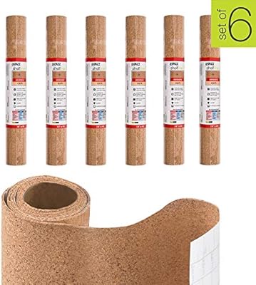 Smart Design Shelf Liner Cork Adhesive 18 Inch X 24 Feet Drawer Cabinet Paper Kitchen Cork Set Of 6 24 Total Amazon Sg Home