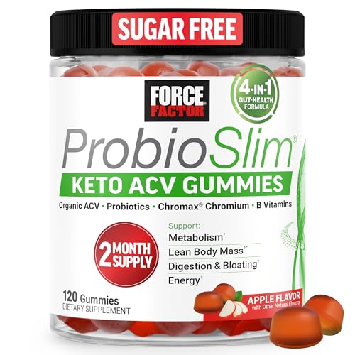 Force Factor ProbioSlim Keto ACV Metabolism Gummies, Organic Apple Cider Vinega…