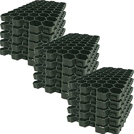 Griglia Per Prato 50x50x4 Cm - Verde, In Polietilene, Per Parcheggi E Vialetti, 100 Pezzi - Foto 4