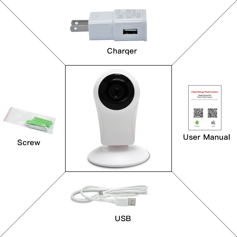 Security Camera HD 720p Surveillance Camera Wireless IP Camera Night Vision Two-way Audio Motion Detection Alerts Home Monitoring