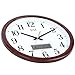 HITO Silent Wall Clock Non Ticking 15 inch Date Day Indoor Temp Excellent Accurate Sweep Movement Glass Cover, Decorative for Kitchen, Living Room, Bedroom, Office, Classroom (15 inches, Wood+ LCD)