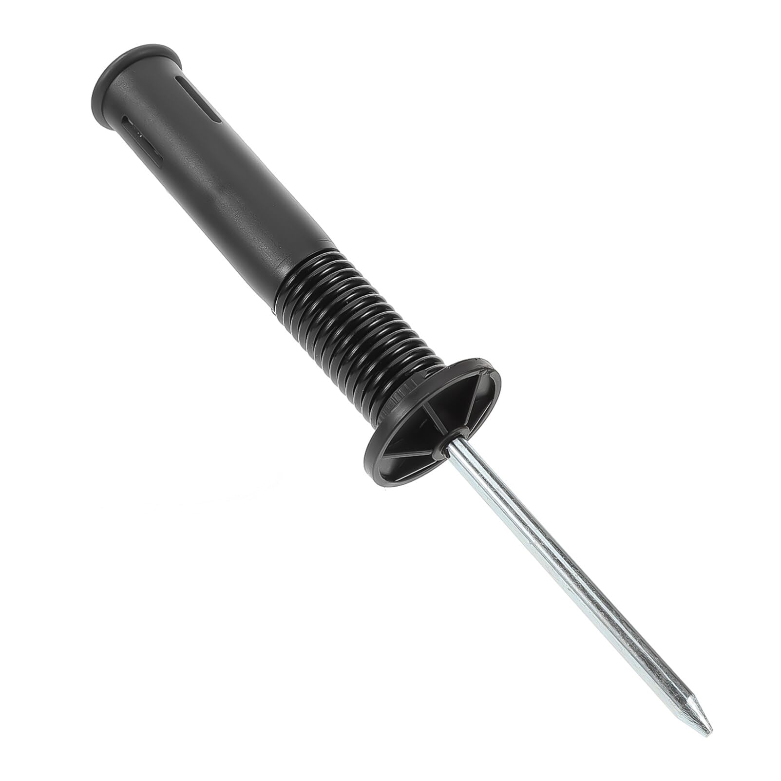 VANZACK Spring Base Soccer Training Corner Flag Pole Ground Stake, Black Spring-Loaded Flag Holder for Agility Training, Durable Steel and Plastic Construction, Easy to Install and Carry